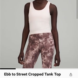 Lululemon ebb to street crop tank size 6